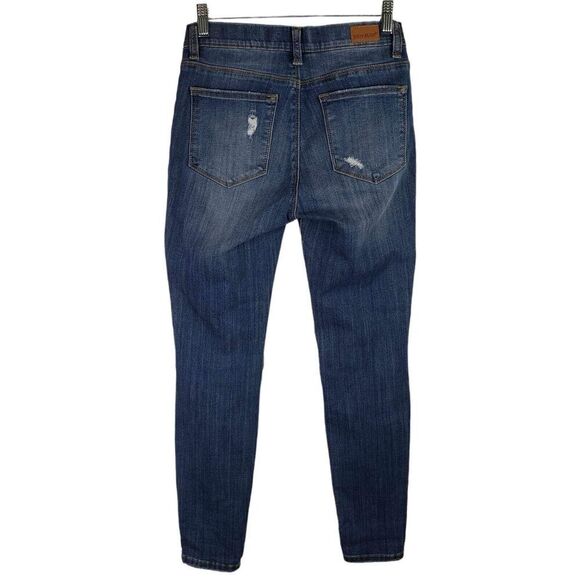 Judy Blue Jeans Women's Size 5/27 Dark Wash Blue Skinny Fit Distressed Stretch - Picture 3 of 11
